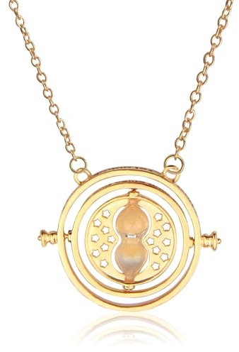 Time Turner Necklace, Harry Potter Themed 360° Rotating Hourglass Pendant for Men and Women Hermione Granger Inspired Alloy Jewelry Gift for Harry Potter Fans Retro Accessory for Cosplay and Daily