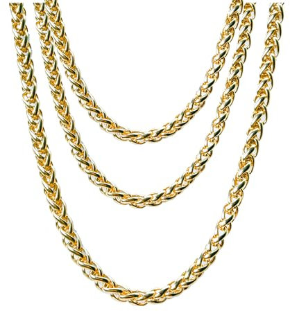 FASCHINFEVER Goldkette ca 50 cm - Panzerkette gold - als Accessoire für Fasching & Karneval - 80er & 90er Jahre Motto - wie Vokuhila & Gangster