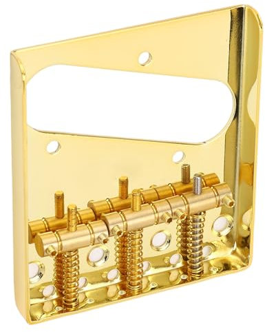 Bridge de Guitare électrique Vintage Style 3 Saddle en Acier Passant par Telecaster 54 Mm Gold