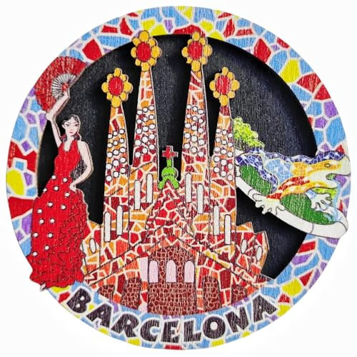 Imán para nevera de Barcelona Cataluña, España, recuerdo de viaje, 3D, decoración magnética para nevera, artesanía