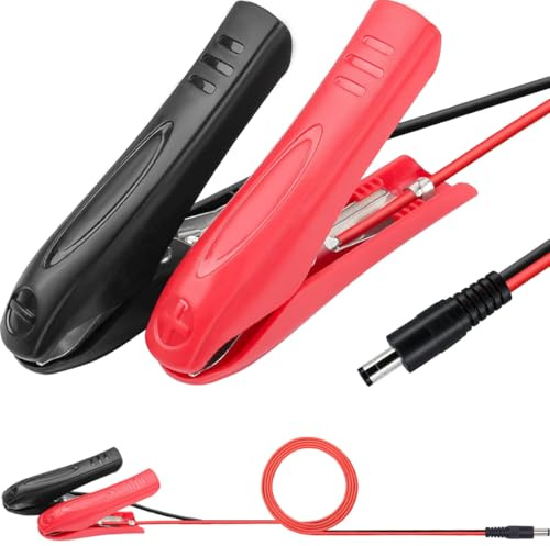 DAOKAI DC Batterie Krokodilklemmen Kabel,DC 5,5 2,1 mm Stecker auf Batterie Klemmen Verlängerungskabel 1,5 m 12AWG 12–24 V Kfz-Ladegerät Netzteil Kabel für Autozubehör