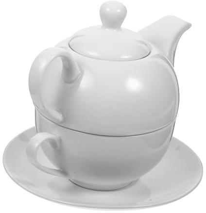 Ciieeo Set di teiera in ceramica con tazza e piattino, bollitore da tè inglese retrò, per casa, ufficio, uso esterno, resistente al calore, per cerimonia del tè e regalo di viaggio