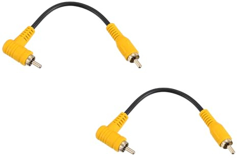 sourcing map 2pcs RCA Cable, 1RCA Male Bend to 1RCA Male 0.5ft Audio Video Speaker Cable for Subwoofer Amplifier Home Theater DVD TV