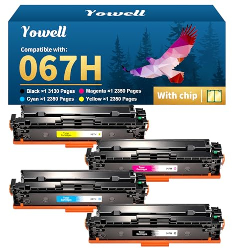 Yowell 067H Toner Kompatibel für Canon 067 067H | Kompatibel für Canon i-SENSYS MF657Cdw MF655Cdw MF651Cw LBP633Cdw LBP632Cdw LBP631Cw MF653Cdw MF654Cdw - 067 Toner 4er-Pack