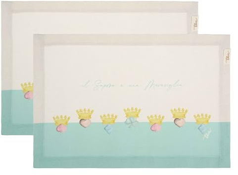 THUN Set 2 Tovagliette Antimacchia Incanto di Primavera, Tessuto, 33x45 cm