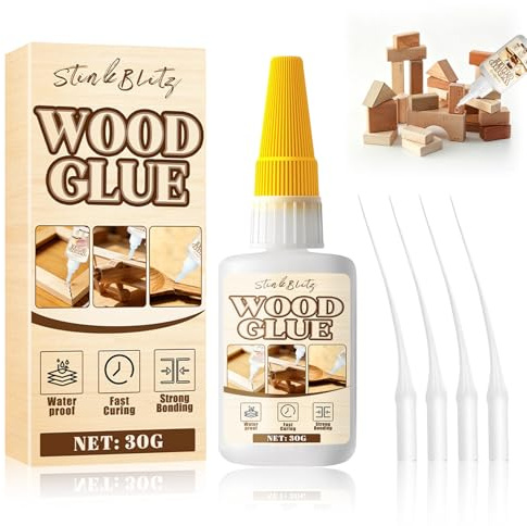 Colle à Bois Extra Forte, Colle Forte pour Bois, Imperméable, Transparente, Pour Maquette,Meubles, Produits et Artisanat en Intérieur & Extérieur,30g