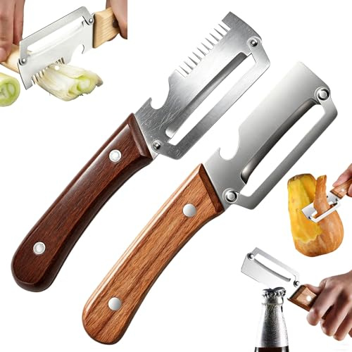 Kerlwert SchäLer, 3 In 1 Kerlwert ProfischäLer, Multifunktionaler Gemüseschäler, Zero Snag Holzschäler, Sparschäler-Universalschäler Edelstahl FüR Obst GemüSe (Color a+b)