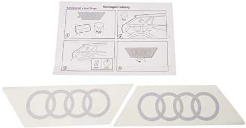 Audi 6623 Original Q2 Emblem Aufkleber - Ringe - Dekorfolie für die C-Säule - C-Blade Farbe: florettsilber, Silber