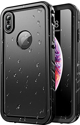 SPORTLINK für iPhone XS Max Wasserdicht Hülle - 360 Grad Outdoor Schutzhülle mit Kameraschutz Displayschutz [IP68 Waterproof] [6FT Fallschutz Hard Case ] Panzerhülle komplettschutz handyhülle Schwarz