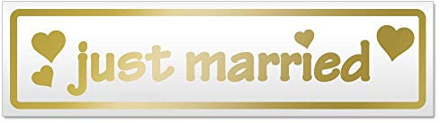 Kiwistar - Targa magnetica con scritta Just Married