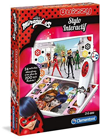 Clementoni - 52354 - Quizzy - Miraculous - Jeu Educatif pour Enfants de 3 à 6 Ans - avec Stylo Interactif, 24 Activités Diverses, et Plus de 200 Quiz Illustrés