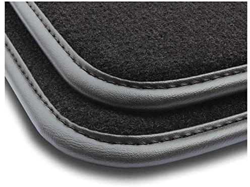 MOTOS Velours Premium Velours-Fußmatten passend für Opel Corsa C 2000-2006 - Premium, Leder, Schwarz fußmatten Auto - Erleben Sie neuen Fahrkomfort mit einem Velours- Auto fußmatten Satz für Ihr AUT