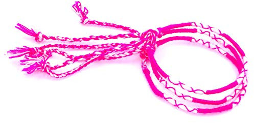 Lot 3 Bracelets Brésiliens rose blanc Amitié Macramé coton Friendship Porte Bonheur