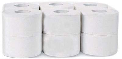 papier WC mini jumbo - colis de 12 bobines 160m - papier toilette - papier hygiènique mini jumbo prédécoupé blanc -fabrication française