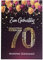 Libetui Cards Elegante Glückwunschkarte 70. Geburtstag Geburtstagskarte 70 Karte 70 Größe A5 Geschenkkarte Zahl 70 Pink Lila, Made in Germany