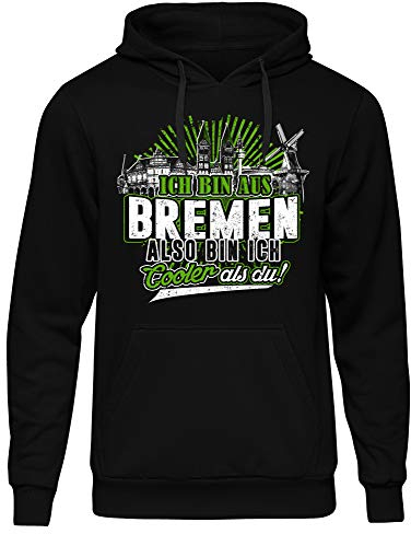 Cooler als du Bremen Männer Herren Kapuzenpullover | Fussball Skyline Sport Ultras Fun (S, Kapuzenpullover)