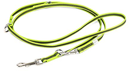 IDC Color & Gray verstellbare Leine mit Doppelkarabiner, 14 mm x 2,2 m, Neon-Grau