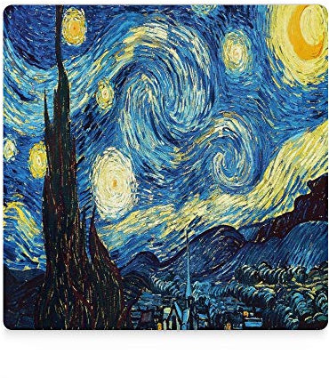 Untersetzer für Getränke, Set von 4, Sternennacht, Van Gogh, Ölgemälde, quadratisch, saugfähig, Keramik-Steinuntersetzer mit Korkboden für Tee, Kaffee, Tasse, Einweihungsgeschenk
