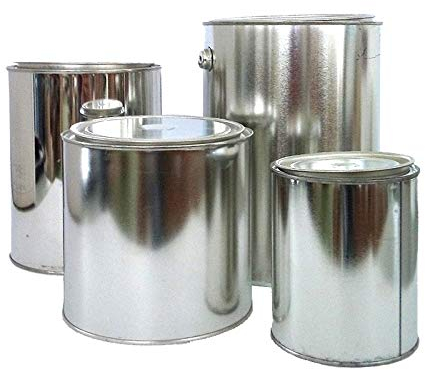Lot de 10 pots en métal avec couvercle hermétique hermétique pour peintures, produits à solvants, poudres différentes (1 l, 10 pièces)