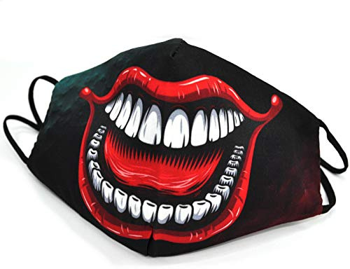 Euly Stoffmaske Mund-Nasen-Schutz Gesichtsmaske waschbar wiederverwendbar Baumwolle Damen Herren Tröpchen Schutz Anti Staub resistent gegen Speichel Staubschutzmaske 2-Lagige (Mund)