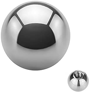 Treuheld® Kugel für Piercings in Silber aus Stahl | 15 Größen [05.] - 1.2 x 2mm