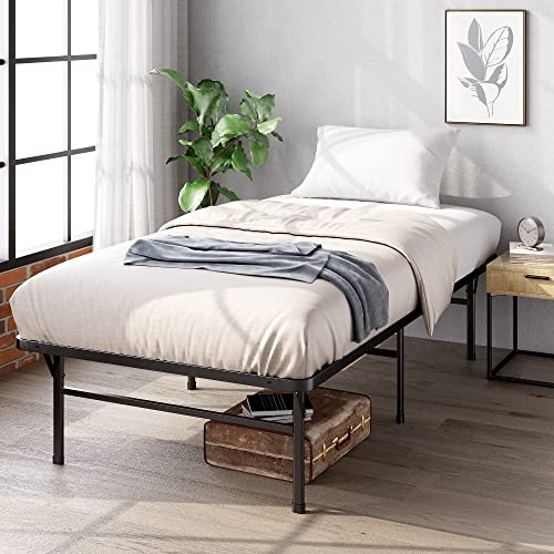 Zinus SmartBase Bett 90x200 cm - Höhe 46 cm - Ideal für ein Gästebett - Stauraum unter dem Bett - Schwarz