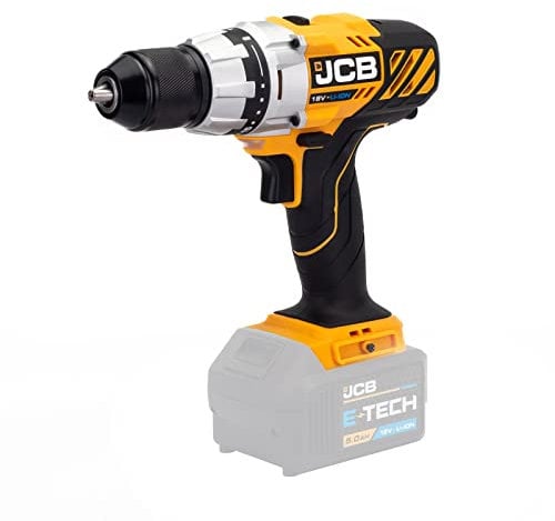 JCB 18V Brushless Cordless Drill Driver, Bare Unit, Variable Speed & LED Light, 13mm Keyless Chuck, 19+1 Position Torque & Belt Clip - 3 Year Warranty