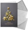 NEUSER PAPIER 20x Weihnachtskarten-Set DIN A6 in Grau mit goldenem Weihnachtsbaum aus Sternen - Faltkarten mit Umschlägen DIN C6 Hellgrau mit Nassklebung - Weihnachtsgrüße für Firmen und Privat