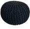 kreatives Wohnen Pouf Ø 55 cm Strickhocker Sitzpouf Bodenkissen Grobstrick-Optik extrahoch Höhe 37 cm schwarz - anthrazit