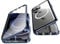 Jonwelsy Case for iPhone 12, 360 Degree Double-sided Protection Compatible with Magsafe Magnetic Adsorption Metal Bumper Front Tempered Glass Back Frosted PC Cover for iPhone 12 6.1 inch (Blue)