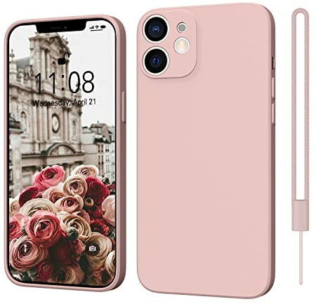 ORDA für iPhone 12 Mini Hülle Silikon Case, Handyhülle für iPhone 12 Mini Ultra Dünn Slim mit Microfiber, Kratzfeste Rundumschutz Case Schutzhülle Hülle für iPhone 12 Mini 5.4'' Rosa