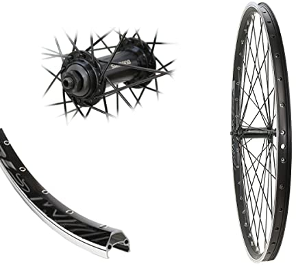 Vorderrad 26 MTB DMS19 Shimano Nabe TX500 Schnellspanner Laufrad Hohlkammer schwarz geöst 19-559