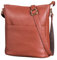 LEABAGS Leder Handtasche Damen I Premium Echtleder Umhängetasche I Damen Schultertasche I Damentasche I Tragetasche für Arbeit Uni Schule Freizeit I Größe L (31 x 23 x 6 cm) I Nappa Rotbraun