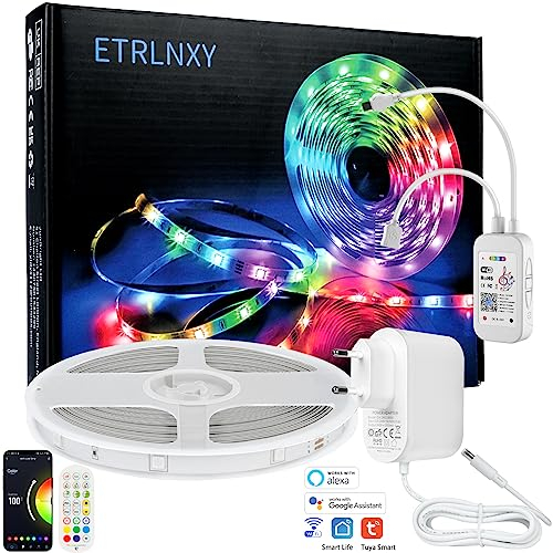 Tira LED 20 Metros, WiFi Luces Habitación 20M, Funciona con Alexa Google Assistant, Sincronización de Música, Tiras LED RGB Modo de escena personalizado para Cocina, Fiesta, Bricolaje, Hogar