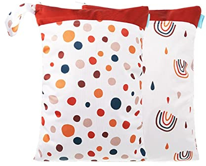 Daysskk 2 Stück Wetbag Kindergarten Windeltasche Wasserdicht Wickeltasche Baby Wasserdichter Beutel für Strand Schwimm Reisen 30 * 40CM