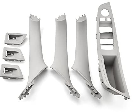 MKptopia 7 Pieces RHD Grey Car Interior Door Handle Compatible with B-MW 5 Series F10 F11 520d 525d 530d 535i Interior Panel Handle Adjustment Cover