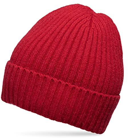 Caspar MU211 klassische Unisex Beanie Mütze Fischermütze, Farbe:rot, Größe:Einheitlich