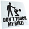 Kiwistar - Autoaufkleber - Mattschwarz - 10x10cm Dont touch my Bike! - Heckscheibe Auto Aufkleber wetterfest für Kfz LKW Mofa Truck - Sticker außen selbstklebend Tuning Zubehör für Fenster Fahrzeug