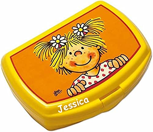 Carpeta Lunchbox * SÜSSE LOTTE plus WUNSCHNAME * für Kinder von Lutz Mauder | Brotdose mit Namensdruck | Perfekt für Wilde Tiere Freunde | Brotzeitbox Brotzeit (mit Namen)