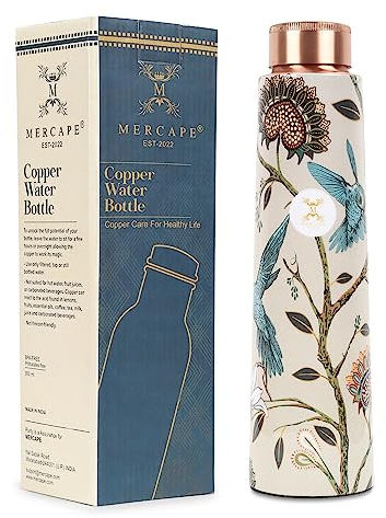MERCAPE® - 100% Pure Copper Water Bottle | Leak Proof, Durable & Rust Proof | Non-Toxic & BPA Free Bottles | Eco Friendly Water Bottle (900 ml) (Pack of 1)