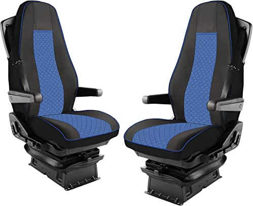 Satz Sitzbezüge Passend Für LKW Volvo Fh Euro 6 Blau Öko-Leder 1+1 Für LKW Sitzauflagen Schonbezüge