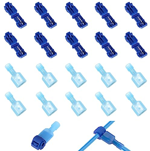 10 Stück Anschlussklemmen für Mähroboter Begrenzungskabel Ladestation, Anschlussklemmen für Mähroboter T-Abzweigverbinder Schnellverbinder für Rasenmäher Rasenroboter (Blau)