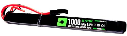 NUPROL Power - 7.4v LiPo 1000mAh 2S Mini Tamiya [Rate 20C @ 20A] [Burst 40C @ 40A] - AK Slim Stick