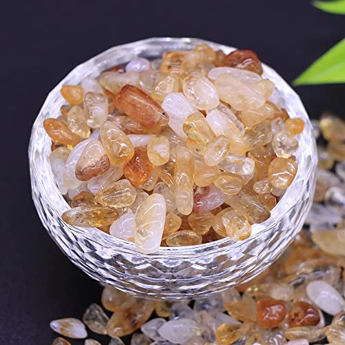 Natürlicher Kristall Naturstein-Citrin-Kies, Quarz-Probe, geeignet for die Schmuckherstellung, lose getrommelte Edelsteine, Kunsthandwerk, Heim-Aquarium-Dekor, Kies ( Color : Citrine , Size : 50g )