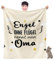 Facepot Oma Geschenkideen - Kuscheldecke (130x150cm) schöne Oma Sprüche Decke Weich Flauschig Fleecedecke - Engel ohne Flügel nennt Man Oma