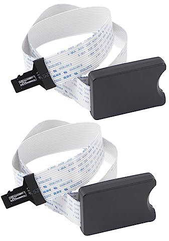 OSALADI Verlängerungskabel Adapter 2 Stück mit Kabelverlängerung 48cm aus Kunststoff und Flachbandkabel für Micro Memory Card für Auto Navigation und Led/LCD Display