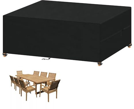 VANSHEIM Housse Protection Mobilier de Jardin Housse Salon de Jardin Exterieur Housse Protection Table Jardin Impermeable Bâche Table Jardin 420D Tissu Oxford Housse de Protection 240x120x75cm