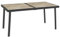 Outsunny Gartentisch, Balkontisch, 145 x 85 cm Terrassentisch für 6 Personen mit Holzoptik, Esstisch für Garten, Stahlgestell, Grau