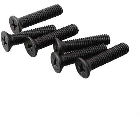 per Vite di fissaggio con filettatura sinistra nera per mandrino UNF per trapano con codolo adatto M5/M6 22 mm, filettatura sinistra r di 6 pezzi (M5 x 22 mm)