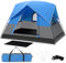 HOMASIS Campingzelt für 2-3 Personen, wasserdichtes Kuppelzelt mit 3 Fenstern & Regendach, Outdoorzelt mit 4 Windseilen & 8 Erdnägeln, ultraleichtes Zelt für Trekking Camping Hiking, Blau & Schwarz